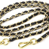 Gold and black braided metal chain shoulder strap for crossbody bags