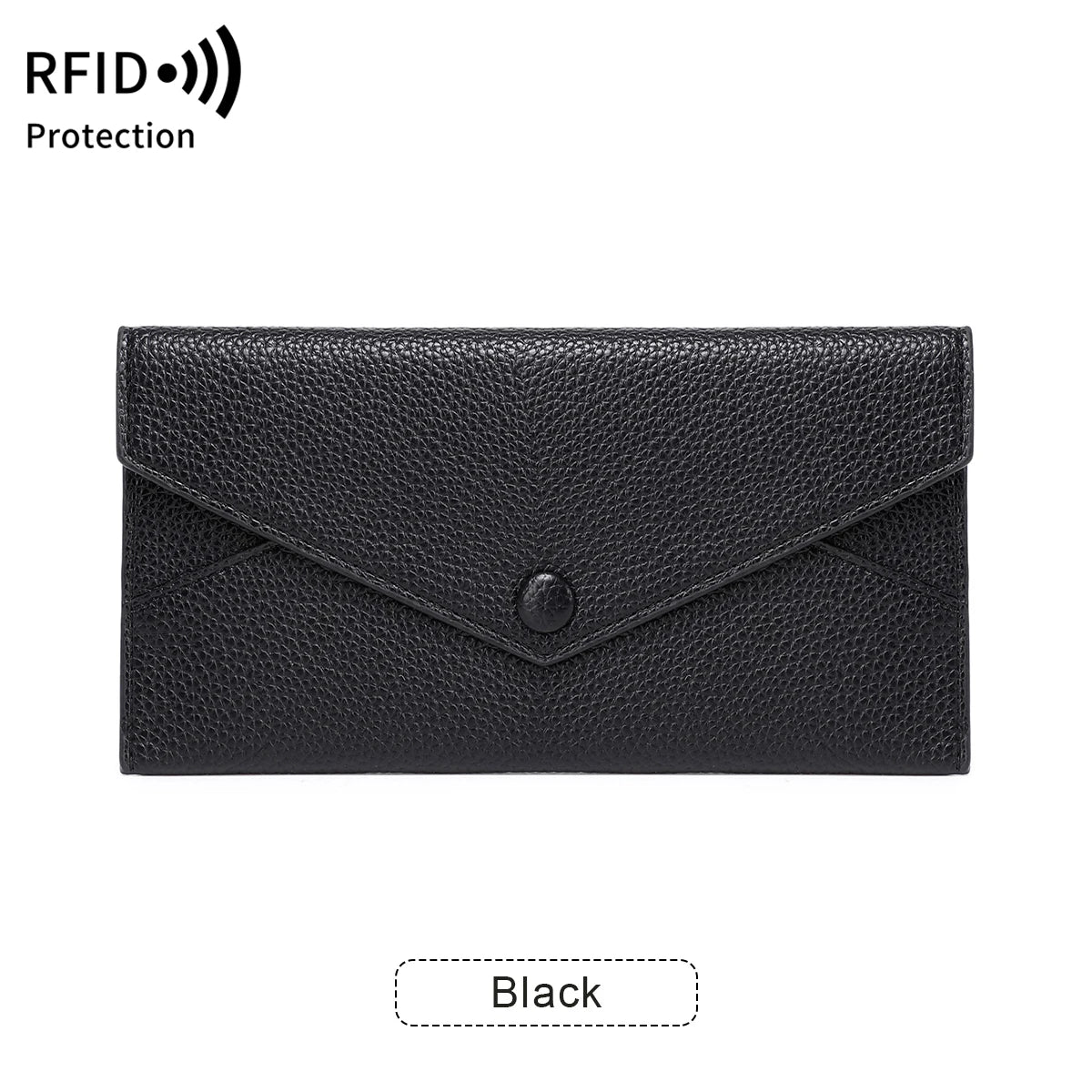 Schwarzes minimalistisches PU-Leder-Münzportemonnaie, flach vor weißem Hintergrund.