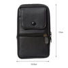 Black vintage cowhide leather crossbody bag shown from the front with a flap and zippered pocket.
