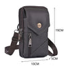 A dark brown vintage cowhide leather crossbody bag with a zipper and adjustable strap.