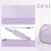 A purple waterproof travel duffel bag featuring smooth zippers, a detachable shoulder strap, and a padded shoulder strap.