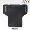 Black vintage leather waist bag with a belt clip for holding phone and essentials