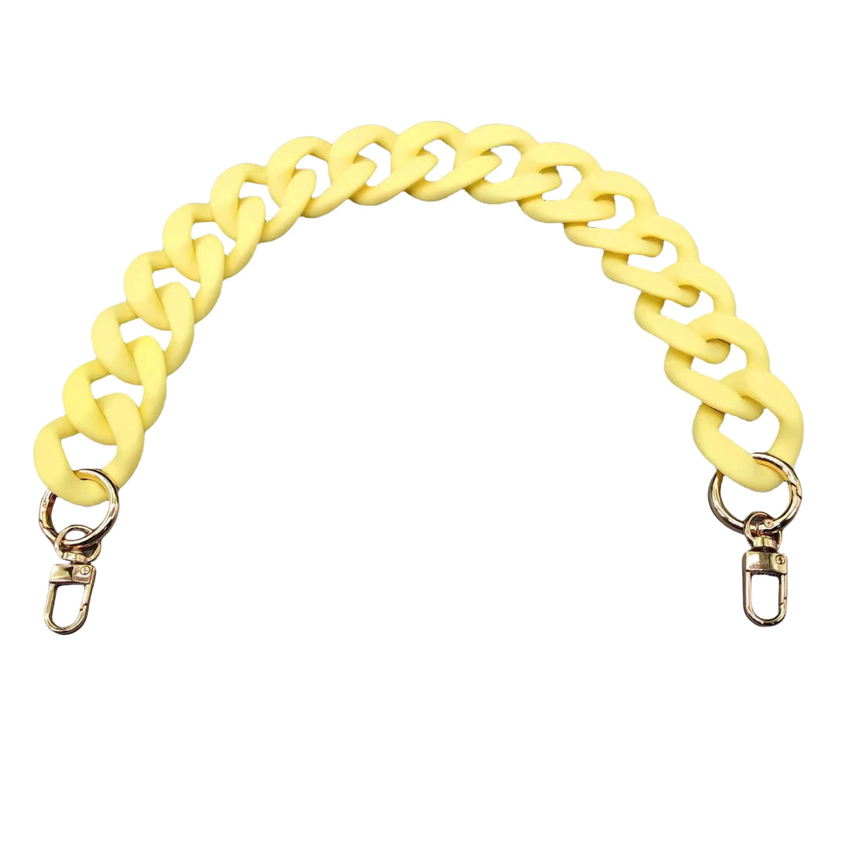 Yellow acrylic chunky chain shoulder strap for handbags