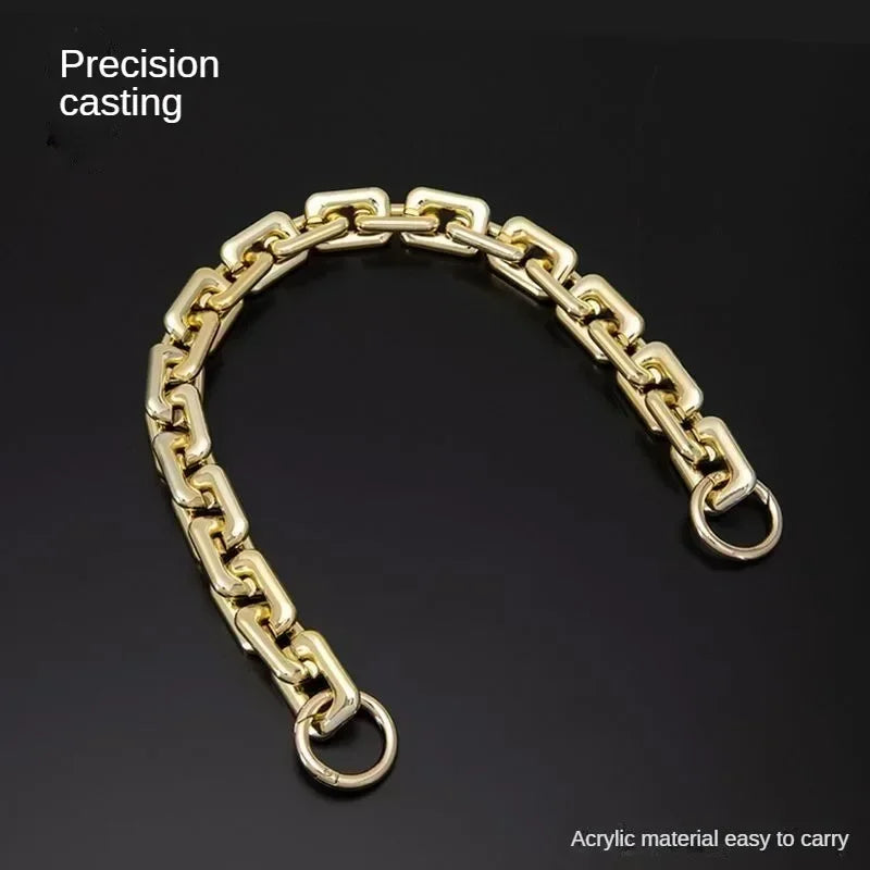 Gold precision casting chain strap for an acrylic purse or bag