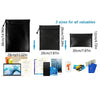 Black fireproof and waterproof document bags in three sizes for various valuables