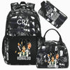 Black sports laptop backpack featuring Cristiano Ronaldo graphics and a protective rain cover.