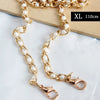 Gold-toned adjustable pearl bag chain strap, size XL, 110cm.