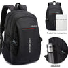Black Jingpin Infashion backpack shown with size comparison and side pocket details