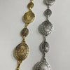 Vintage gold plated sunflower smiley face waist chain with layered circular charms