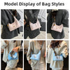 Model display of various styles of retro PU leather shoulder bags