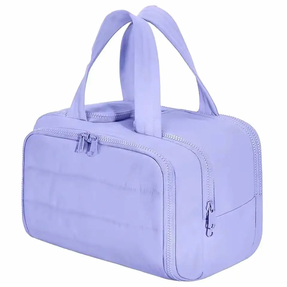 Bolsa impermeable de tocador para viajar, lavanda, con cierre de cordón.