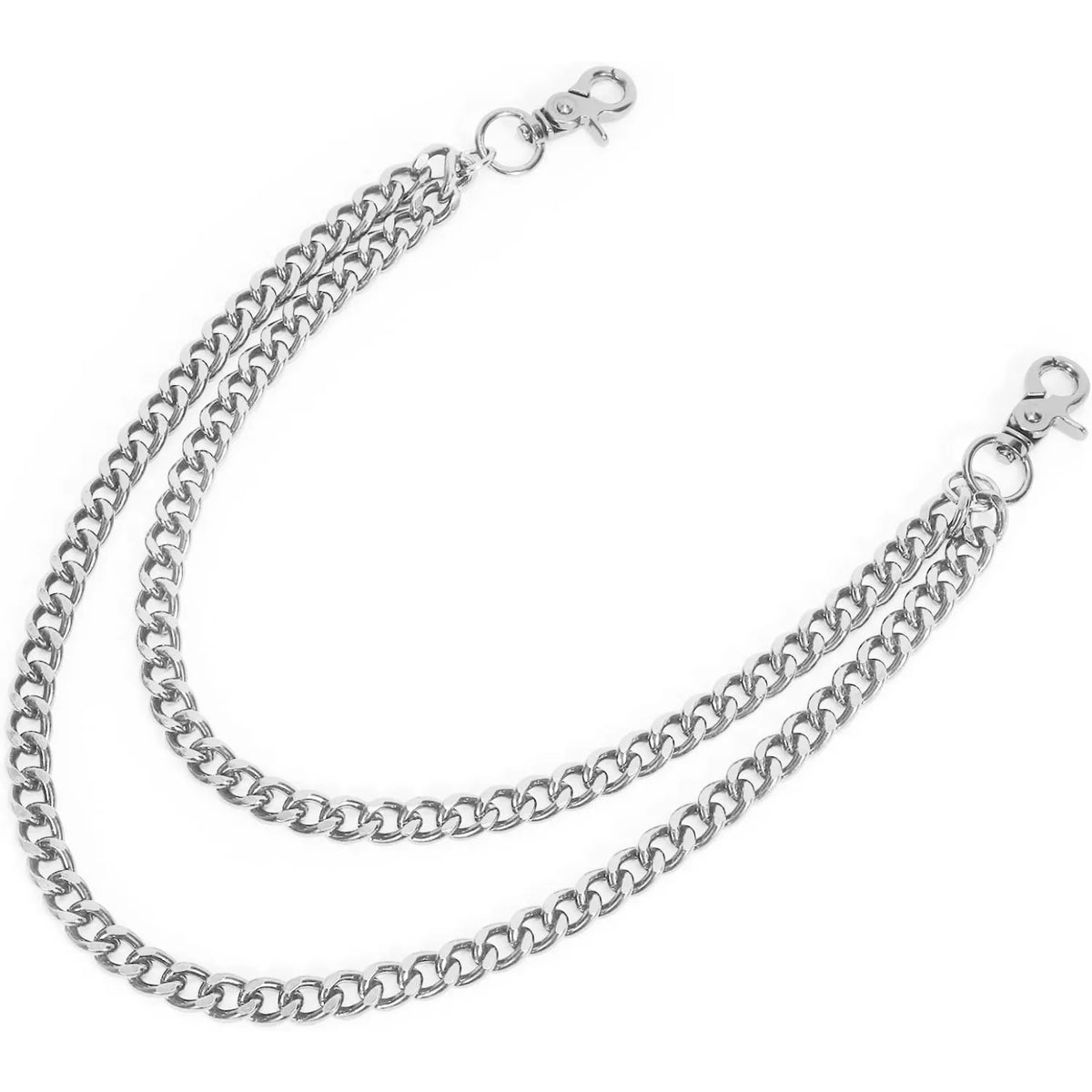 Silberne verstellbare Krabbenverschluss-Geldbörsenkette für Schlüssel und Accessoires