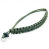 Handwoven paracord camera wrist strap in olive green color