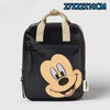 Mochila negra con diseño de personaje de ratón de Disney en la parte delantera.
