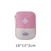 Pink portable first aid kit storage bag with a white cross symbol