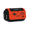 Orange and black double-layered flip pen case shaped like a game controller for school and gifts