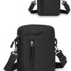 Black lightweight nylon crossbody shoulder bag for men shown from the front.