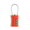 Orange TSA compatible 3-digit travel lock with a metal wire loop.