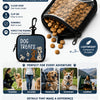 Black clip-on dog treats pouch with a clear window showing dog treats for training and outdoor use
