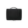 Black waterproof hanging toiletry bag with a handle