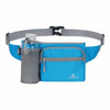 A blue and gray waterproof invisible waist pack for runners and travelers.