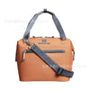 A tan insulated cooler lunch bag with a dark gray detachable crossbody strap.