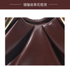 Close-up view of a dark brown PU leather fabric showing stitching and texture for an elegant crossbody bag.