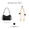 A black decorative chain measuring 30cm with charms and gold-toned clasps.