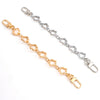 Gold and silver flower motif extender chain for handbags