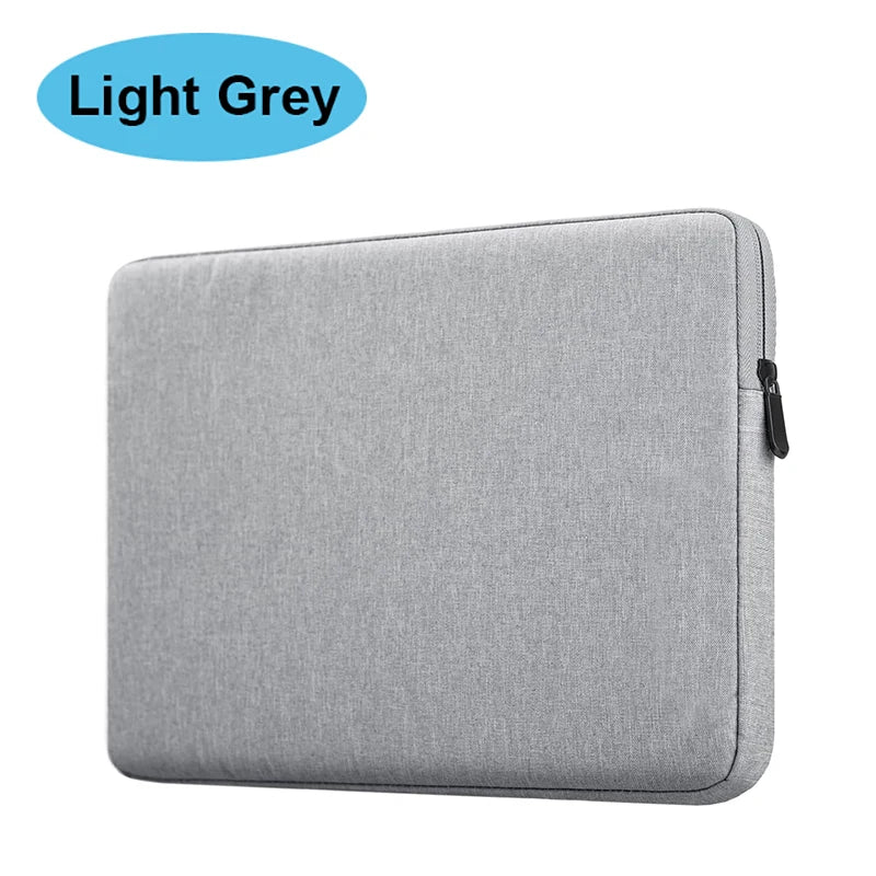 Light grey waterproof canvas laptop sleeve with soft fleece lining