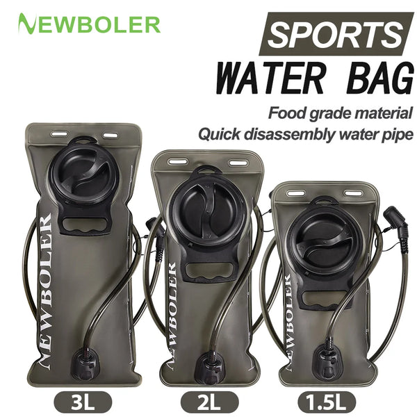 Newboler sports water bag in olive green color with 3L, 2L, and 1.5L capacity options