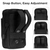 Black tactical MOLLE waist pouch with a snap button closure and adjustable strap.