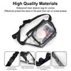 Clear waterproof stadium bag for women with a black strap and durable buckle