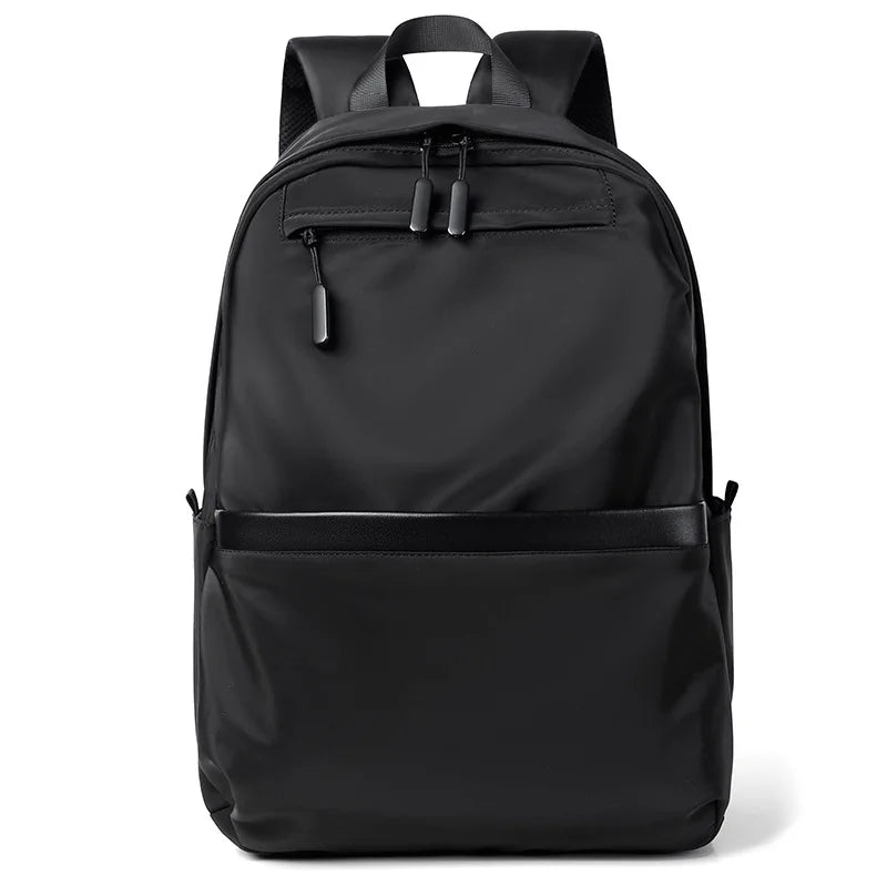 Black men's ultralight waterproof laptop backpack shown from the front