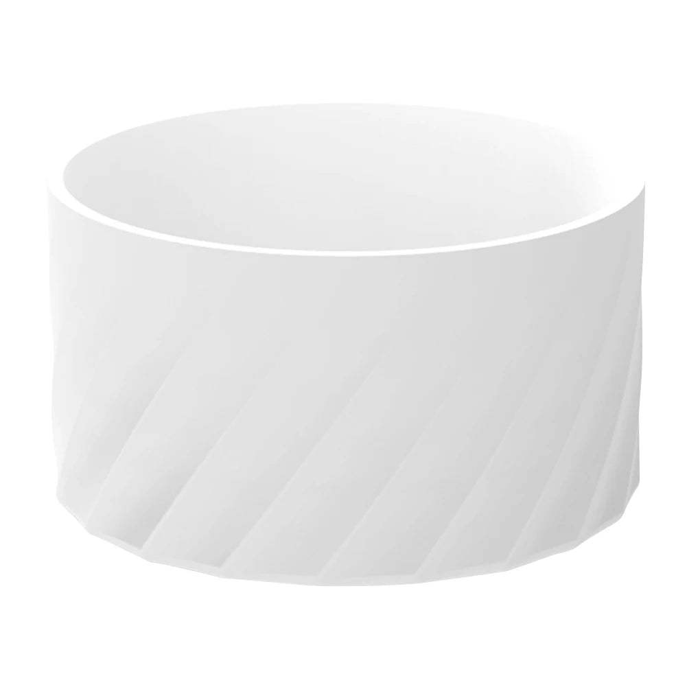 White silicone boot sleeve designed to protect water bottles.
