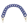 A purple acrylic chunky chain shoulder strap for a handbag.