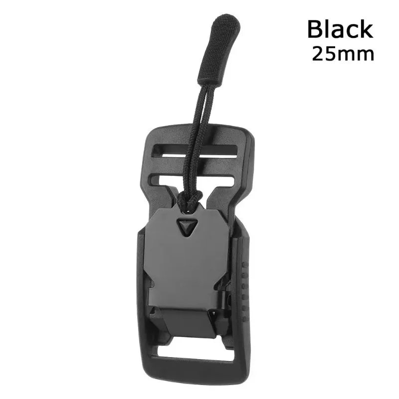 Black 25mm magnetic quick release buckle for belts and bags