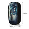 A dark blue pencil case featuring a graphic of Ronaldo's face and number 7 on the front.