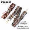 A brown leopard print adjustable strap with a gold/silver buckle shown against a white background.
