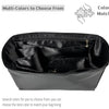 Black luxury bag organizer insert with silk lining showing multiple color options for matching