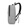 A gray durable laptop backpack with black straps and a zippered compartment.