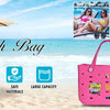 Sac de plage imperméable rose et bleu avec plusieurs compartiments pour les affaires de plage
