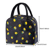 Sac à lunch réutilisable en coton oxford noir avec motif citron jaune