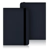 A dark navy blue universal e-book cover with a protective strap, shown in a closed book format.