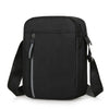 Black durable waterproof crossbody bag for men shown from the front.