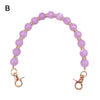 Handcrafted resin stone bead bag chain with light purple beads and gold-toned clasps
