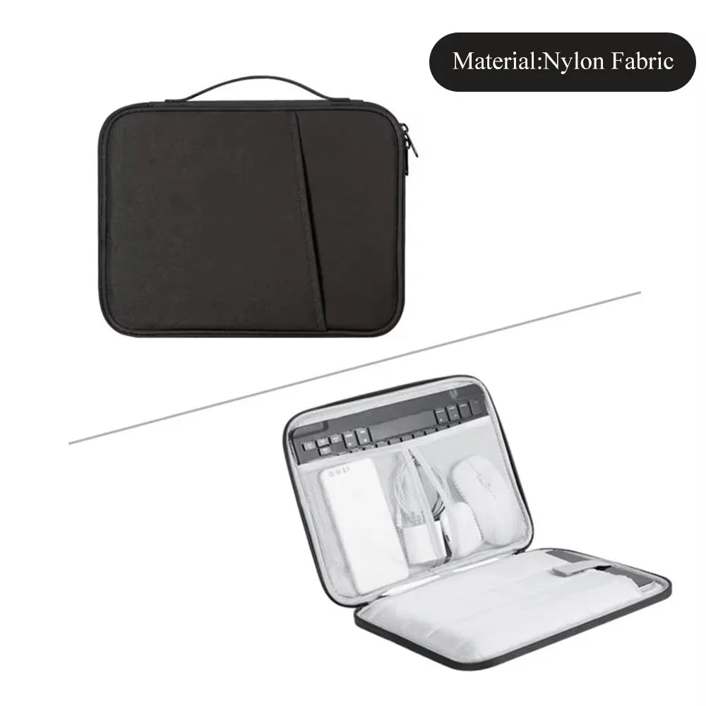 Funda protectora de nylon negro para tabletas y portátiles