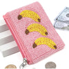 Boho Beaded Coin Purse with Coconut Tree Design