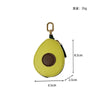 Yellow fruit-shaped PU leather coin purse keychain with a gold-colored ring.