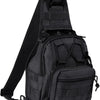 Schwarze taktische MOLLE-Umhängetasche für den täglichen Gebrauch und Reisen.